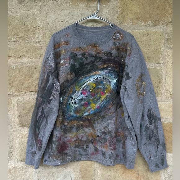 Croft & Barrow Gray Artistic Crew Neck Sweater - Picture 1 of 7